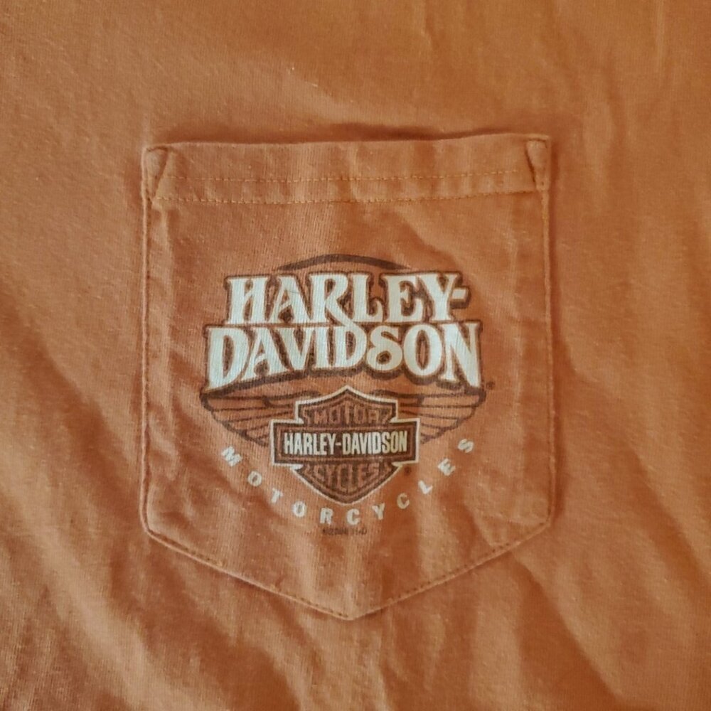Thoroughbred Vintage Faded Orange Harley Davidson Tee Size XL Florence KY - Picture 4 of 10